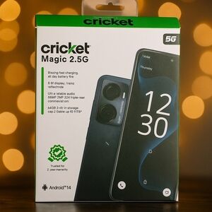 New Cricket Wireless Magic 2 5G, 6.6" Screen 64GB 5000 mAh Android 14 Blue Dusk